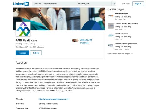 
                            8. AMN Healthcare | LinkedIn