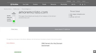 
                            7. amoremcristo.com - Domain - McAfee Labs Threat Center