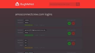 
                            9. amosconnectcrew.com passwords - BugMeNot