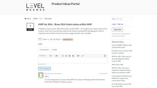 
                            7. AMP for JIRA - Show JIRA ticket status within | Product Ideas Portal