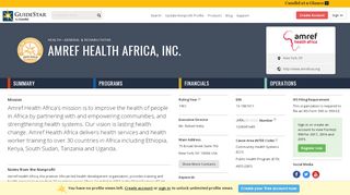 
                            6. Amref Health Africa, Inc. - GuideStar Profile