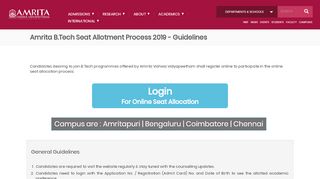 
                            3. Amrita B.Tech Seat Allotment Process 2019 - Guidelines ...