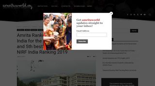 
                            4. Amrita Ranked 8th best University in India for the 2nd year in ...