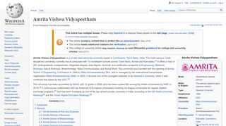 
                            2. Amrita Vishwa Vidyapeetham - Wikipedia