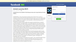 
                            6. Amtrak Launches Wi-Fi | Facebook