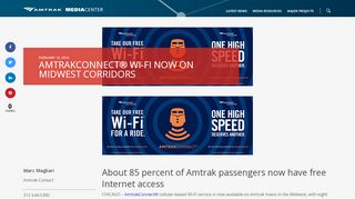 
                            9. AmtrakConnect® Wi-Fi Now on Midwest Corridors - Amtrak Media