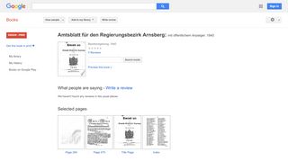 
                            4. Amtsblatt für den Regierungsbezirk Arnsberg: mit ...