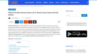 
                            8. AMU Controller Entrance Exam 2019: AMU Result, Exam Dates ...