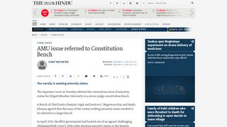 
                            8. AMU issue referred to Constitution Bench - The Hindu