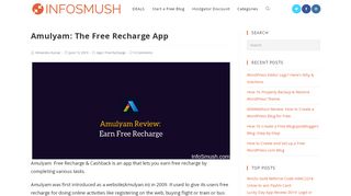 
                            3. Amulyam: The Free Recharge App - INFOSMUSH