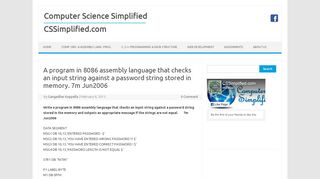 
                            7. An assembly program that checks a password string in ...