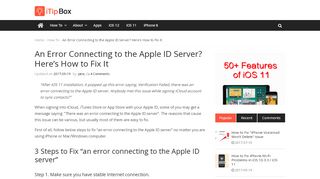 
                            5. An Error Connecting to the Apple ID Server? …