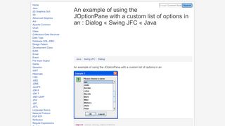 
                            8. An example of using the JOptionPane with a …