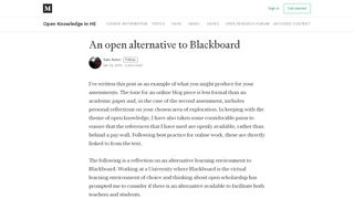 
                            2. An open alternative to Blackboard - Open Knowledge in HE - Medium