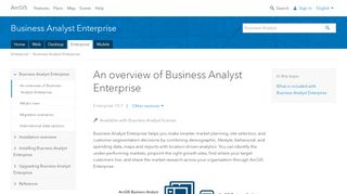 
                            7. An overview of Business Analyst Enterprise ... - ArcGIS Online