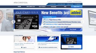 
                            1. ANA CARD U.S.A. - You can earn 5,000 Bonus miles!