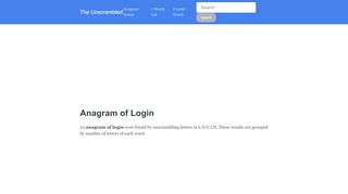 
                            3. Anagram of LOGIN, Anagram solver for LOGIN - The Unscrambled