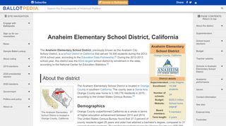 
                            8. Anaheim Elementary School District, California - Ballotpedia