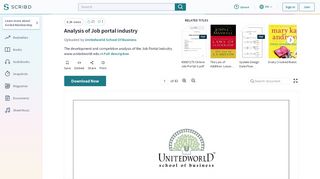 
                            1. Analysis of Job portal industry | Recruitment | Employment - Scribd