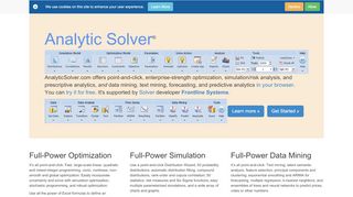 
                            1. Analytic Solver - cloud-based optimization, simulation, data ...