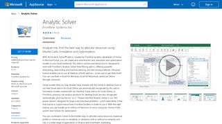 
                            7. Analytic Solver - Microsoft AppSource