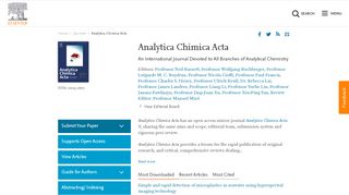 
                            8. Analytica Chimica Acta - Journal - Elsevier