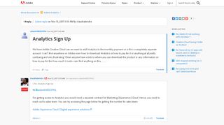 
                            5. Analytics Sign Up | Adobe Community