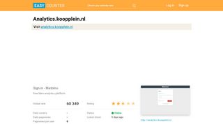 
                            9. Analytics.koopplein.nl: Sign in - Matomo - Easy Counter