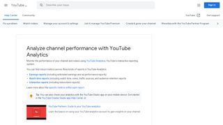 
                            4. Analyze channel performance with YouTube Analytics ...