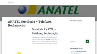 
                            3. ANATEL Ouvidoria - Telefone, Reclamação → …