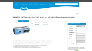 
                            9. ANATEL PAT700, On-line TOC Analyzer with Multi-bottle ...