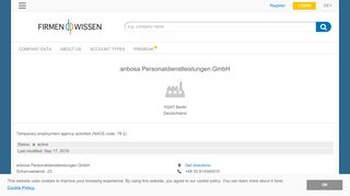 
                            6. anbosa Personaldienstleistungen GmbH, Berlin - Credit Report