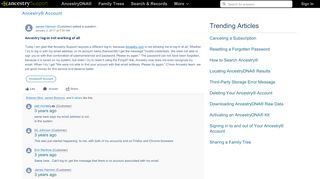 
                            8. Ancestry log-in not working at all - support.ancestry.com