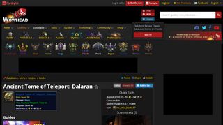 
                            2. Ancient Tome of Teleport: Dalaran - Item - World of Warcraft