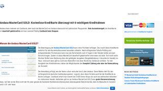 
                            5. Andasa MasterCard GOLD: Kostenlose Kreditkarte …