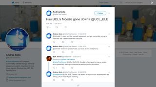 
                            8. Andrea Sella on Twitter: "Has UCL's Moodle gone down? @UCL_ELE"