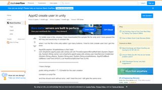 
                            7. android - App42 create user in unity - Stack Overflow