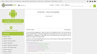 
                            3. Android - Auto Complete