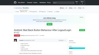 
                            9. Android: Bad Back Button Behaviour After Logout/Login - GitHub