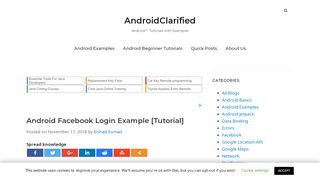 
                            4. Android Facebook Login Example [Tutorial] - AndroidClarified