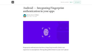 
                            9. Android — Integrating Fingerprint authentication in your apps