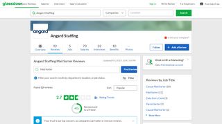 
                            7. Angard Staffing Mail sorter Reviews | Glassdoor