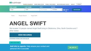 
                            6. Angel Swift: Address - truthfinder.com