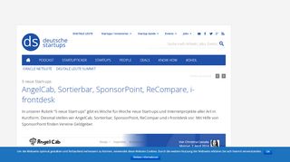 
                            8. AngelCab, Sortierbar, SponsorPoint, ReCompare, i-frontdesk ...