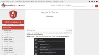 
                            9. Angular 2 - Forms - Tutorials Point