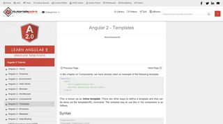 
                            9. Angular 2 - Templates - Tutorials Point