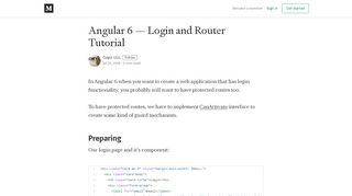 
                            2. Angular 6 — Login and Router Tutorial - Özgür GÜL - Medium