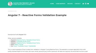
                            3. Angular 7 - Reactive Forms Validation Example | Jason ...