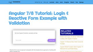 
                            7. Angular 7 Tutorial: Login & Reactive Form Example with Validation ...