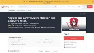 
                            5. Angular and Laravel Authentication and password reset. | Udemy